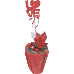 STECCO IN LEGNO KISS  CM 27 ART.574781 + CIOCCOLATINI 30 GR  1 PZ