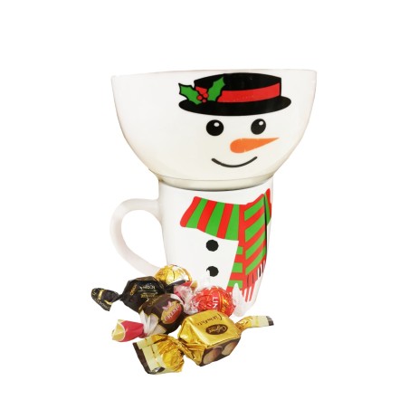 TAZZONE & TAZZA BABBO IN CERAMICA  + CIOCCOLATINI ASSORTITI 100 GR   1 PZ