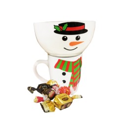 TAZZONE & TAZZA BABBO IN CERAMICA  + CIOCCOLATINI ASSORTITI 100 GR   1 PZ