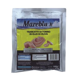 TONNO IN TRANCETTI ALL OLIO DI OLIVA MARE BLU  BUSTA ART.003774  GR 500 1 PZ