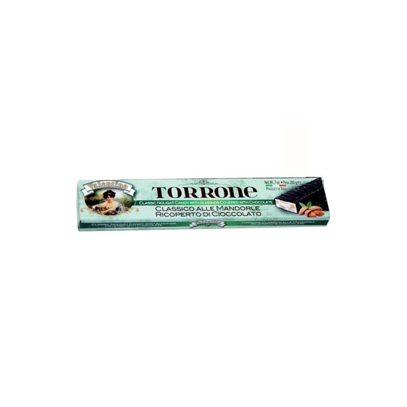 TORRONE CLASSICO ALLE MANDORLE RICOPERTO DI CIOCCOLATO ART.5205 200 GR 1 PZ