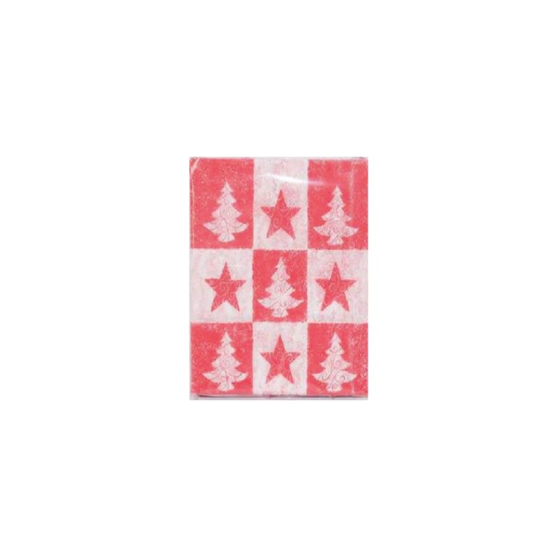 TOVAGLIOLI NATALIZI  ALBERO STELLA  3 COLORI  2 VELI  33X33   1 PZ