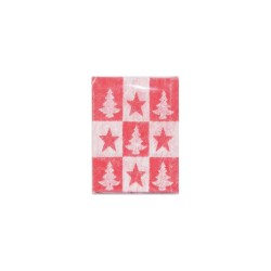 TOVAGLIOLI NATALIZI  ALBERO STELLA  3 COLORI  2 VELI  33X33   1 PZ