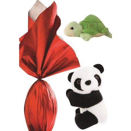 UOVO FAZZOLETTO LATTE CON PELUCHE  CM 8 ANIMALI VARI 100 GR 1 PZ