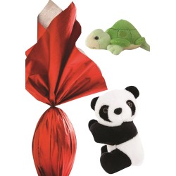 UOVO FAZZOLETTO LATTE CON PELUCHE  CM 8 ANIMALI VARI 100 GR 1 PZ