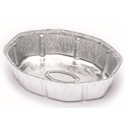 VASCHETTA IN ALLUMINIO OVALE PRED.AL COPERCHIO ART.208H 25X19X9  CC2400 100 PZ