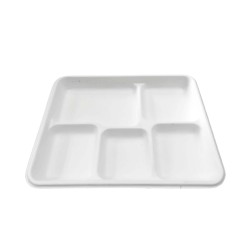 Vassoio 5 scomparti in cellulosa microonde 26x20x3   50 pz