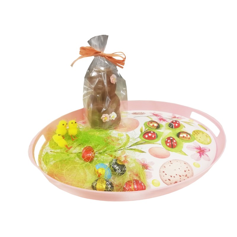 VASSOIO DI PASQUA  PVC + DOLCEZZE PASQUALI 100 GR   1 PZ