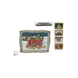 VASSOIO EFFETTO LEGNO NATALIZIO 30X40  1 PZ
