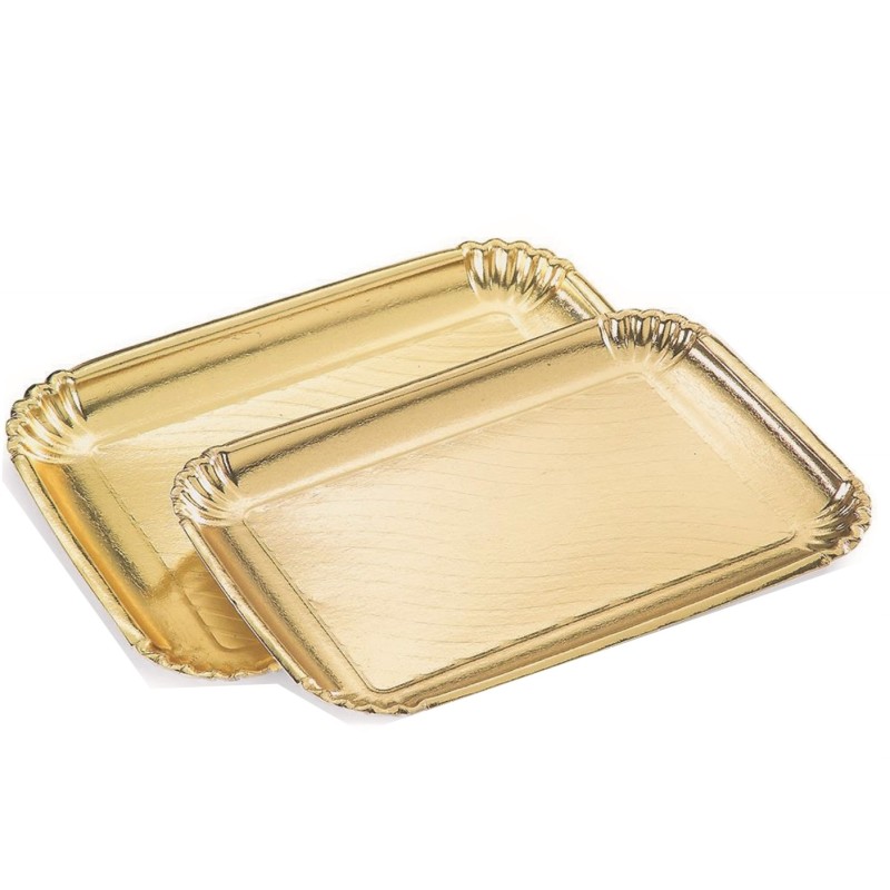 VASSOIO ORO/BIANCO  RETTANGOLARE  ART.21618 14,8X21 N.2 5 KG  1 PZ