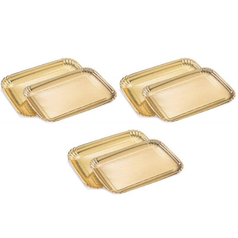 VASSOIO ORO/BIANCO RETTANGOLARE ART.21618 2BE-2S 14,8x21  N.2  30 PZ