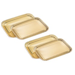 VASSOIO ORO/BIANCO RETTANGOLARE ART.21656 6E-5S 22,8X34  N.5  20 PZ