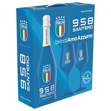 958 Santero Box Italia Extradry + 2 Calici 11,5%  P  cl 75 1 pz