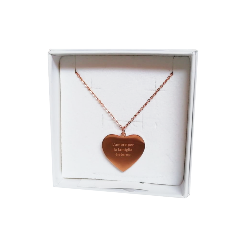 "Collana touch me cuore argento/bronzo