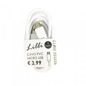 CAVO BIANCO LILLI PVC MICRO USB  ART.MF155B 5 PZ